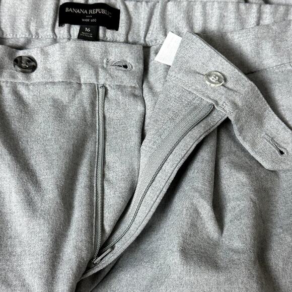 Banana Republic Wide Leg Women Size 16 Gray High Waist Career Office Dress Pants - Picture 11 of 11